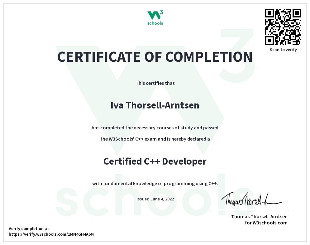 C++ sertifikati