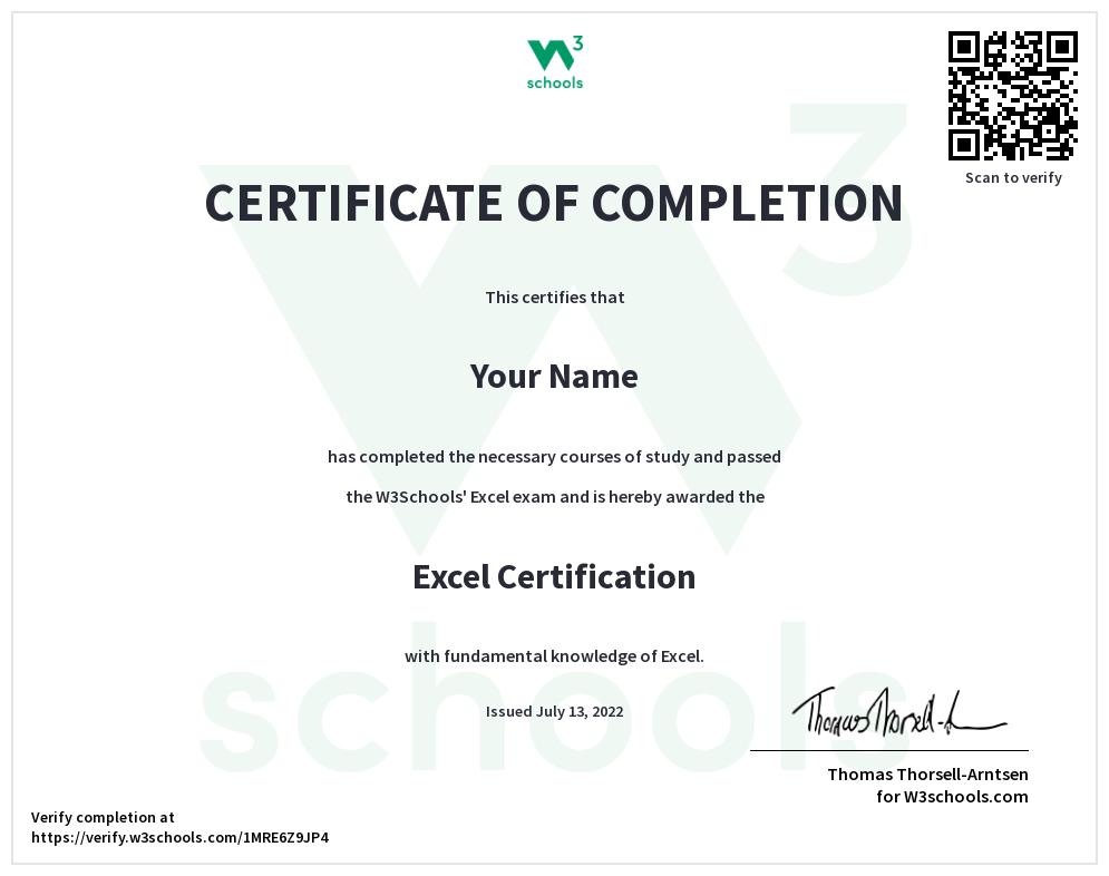 Excel sertifikati