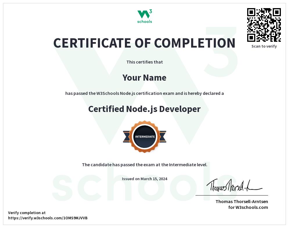 Node.js sertifikati